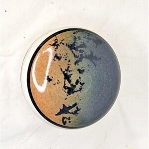 Vintage Art Studio Pottery Trinket Jewelry Box  Artist‎ SIGNED 3" Dia